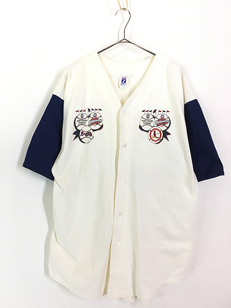 古着 90s USA製 MLB カージナルス ブレーブス 半袖 ベースボール シャツ XL 古着 - 古着 通販 ヴィンテージ 古着屋