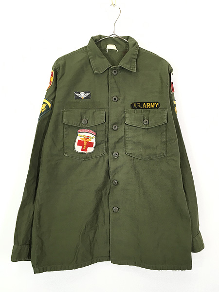 60s VINTAGE US ARMY 米軍 ワッペン ミリタリー シャツシャツ - シャツ