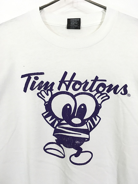 古着 80s Canada製 Tim Houtons ティム 企業 マスコット Tシャツ L 古着 - 古着 通販 ヴィンテージ　古着屋  Dracaena ドラセナ