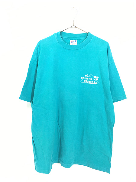 古着 90s USA製 自転車 バイク 火山 グラフィック Tシャツ XL 古着