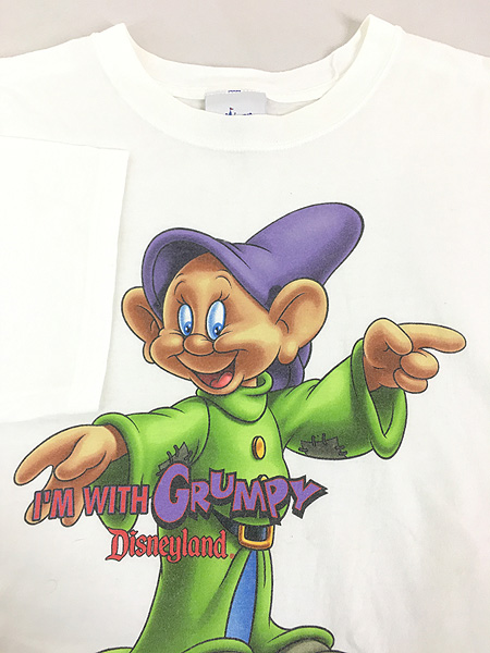 古着 90s Disney 白雪姫 7人の小人 Dopey おとぼけ 「I'M WITH GRUMPY