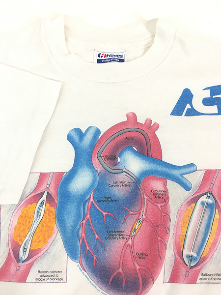 80s 90s  ヴィンテージ anatomical 心臓 臓器 tシャツ