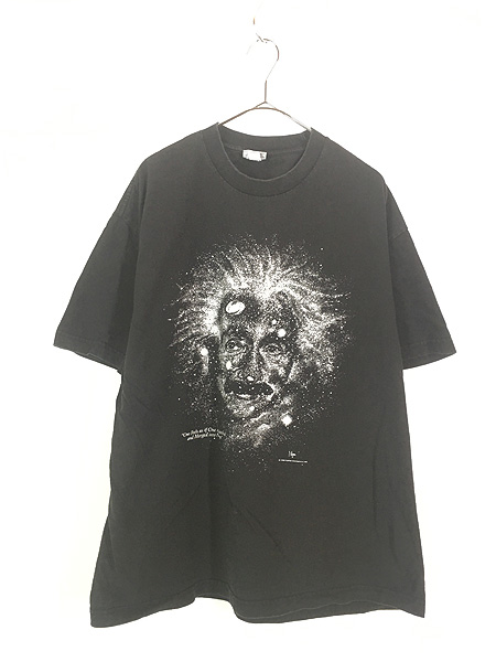 古着 90s USA製 Albert Einstein アインシュタイン 蓄光プリント