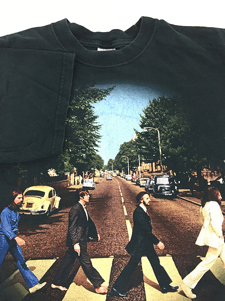 古着 00s The Beatles 「ABBEY ROAD」 メンバー フォト ミュージック バンド 両面 プリント Tシャツ L 古着 古着  通販 ヴィンテージ 古着屋 Dracaena ドラセナ