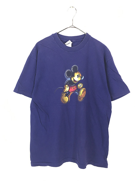 古着 90s USA製 Disney Mickey ミッキー スプレー ペイント風