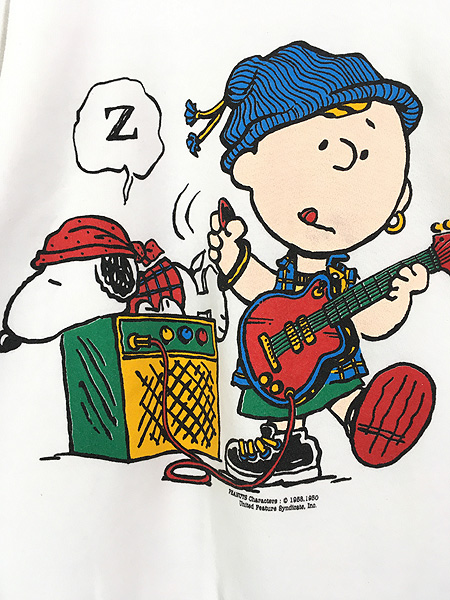 古着 90s USA製 Snoopy スヌーピー チャーリー・ブラウン ギター 両面