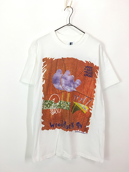 大得価好評90sビンテージ☆USA製☆ウッドストックTシャツ☆WOODSTOCK1969☆ロックT☆アメカジ☆オアシス☆モッズ☆ビートルズ☆ポールウェラー Tシャツ