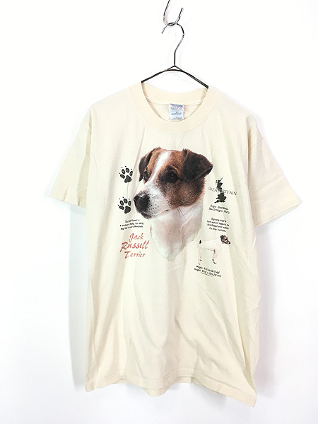 古着 犬 ジャックラッセルテリア 図鑑 アニマル Tシャツ M 古着 - 古着 ...