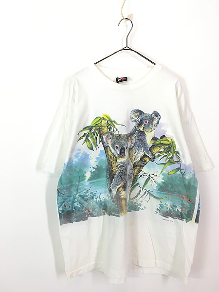 90s SIGNAL SPORTS  Vintage アニマル動物Tシャツ　総柄
