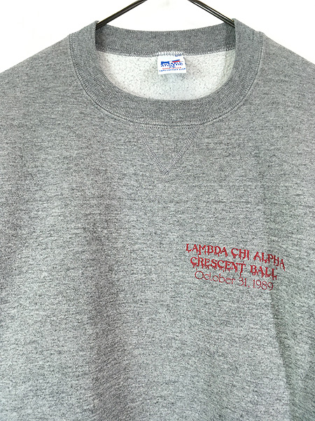 古着 80s USA製 「LAMBDA CHI ALPHA」 スカル 死神 月 グラフィック