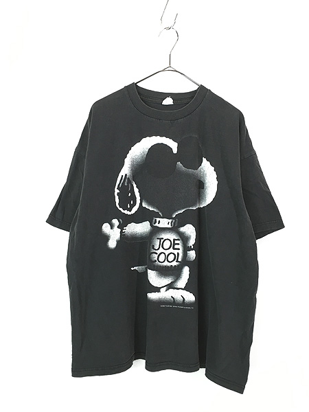 古着 90s USA製 Snoopy スヌーピー 「JOE COOL」 キャンプ 両面 プリント Tシャツ XL 古着 - 古着 通販 ヴィンテージ　 古着屋 Dracaena ドラセナ