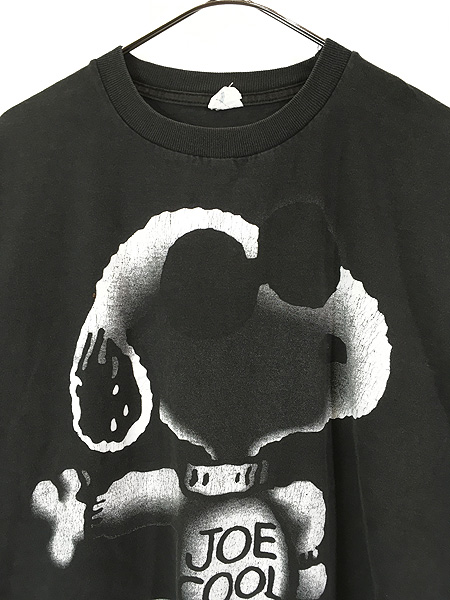 古着 90s USA製 Snoopy スヌーピー 「JOE COOL」 キャンプ 両面 プリント Tシャツ XL 古着 - 古着 通販 ヴィンテージ　 古着屋 Dracaena ドラセナ