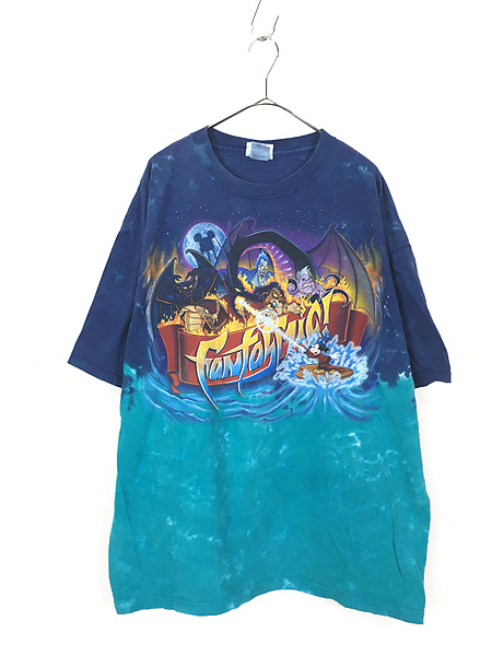 古着 90s USA製 Disney Fantasmic 豪華 ヴィランズ × ミッキー タイダイ Tシャツ XXL 古着 - 古着 通販  ヴィンテージ　古着屋 Dracaena ドラセナ