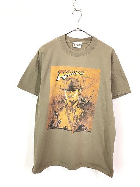 古着 00s Disney 「Indiana Jones」 映画 ムービー プリント Tシャツ M ...