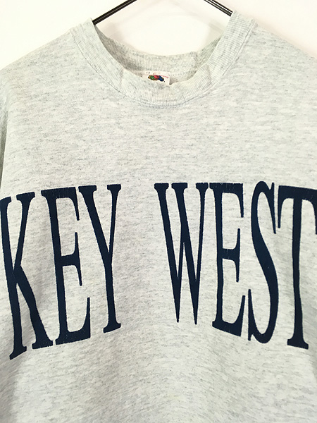 古着 90s USA製 KEY WEST ヘビー スウェット トレーナー L 古着