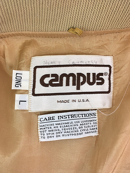 古着 70-80s USA製 Campus ダービー バーシティ ジャケット L Long