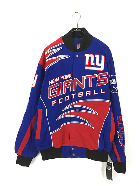 80sヴィンテージUSA製NFL GIANTSナイロン中綿スタジャンXL 青