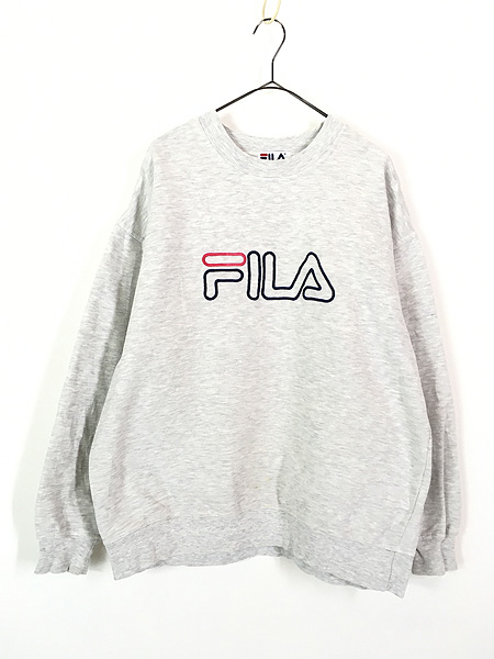 古着 90s Canada製 FILA BIG ロゴ 刺しゅう スウェット トレーナー XL