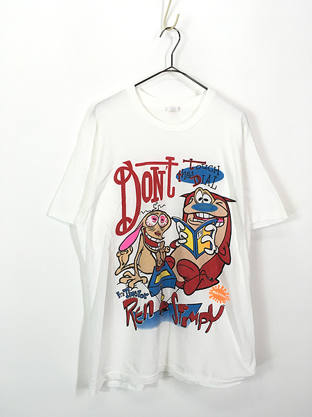 古着 90s USA製 MTV Ren&Stimpy レンとスティンピー キャラクター Tシャツ XL 古着 - 古着 通販 ヴィンテージ　古着屋  Dracaena ドラセナ