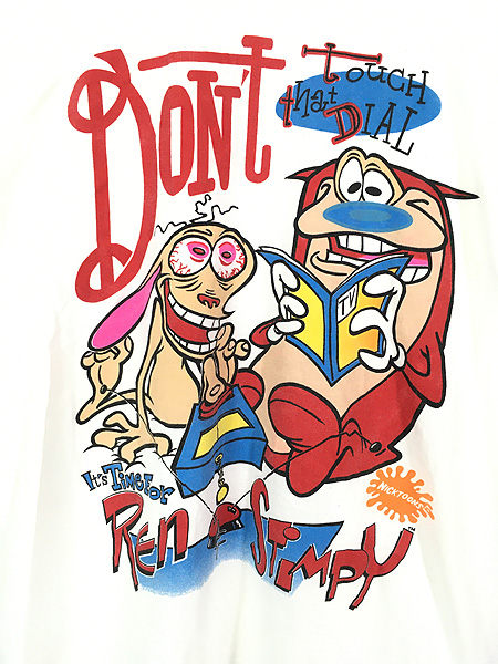 90年代 TENNESSEE RIVER THE REN&STIMPY レンとスティンピー キャラクタープリントTシャツ USA製 メンズXL ヴィンテージ /eaa270629