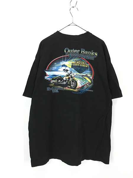 古着 00s USA製 HARLEY DAVIDSON オオカミ ウルフ BIG フェイス T 