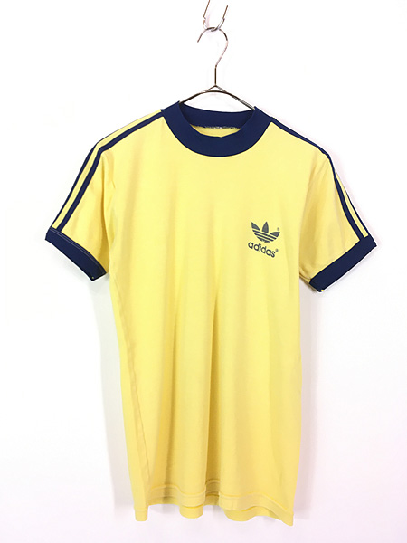 古着 80s adidas トレフォイル 染込み プリント 3ライン リンガー T 