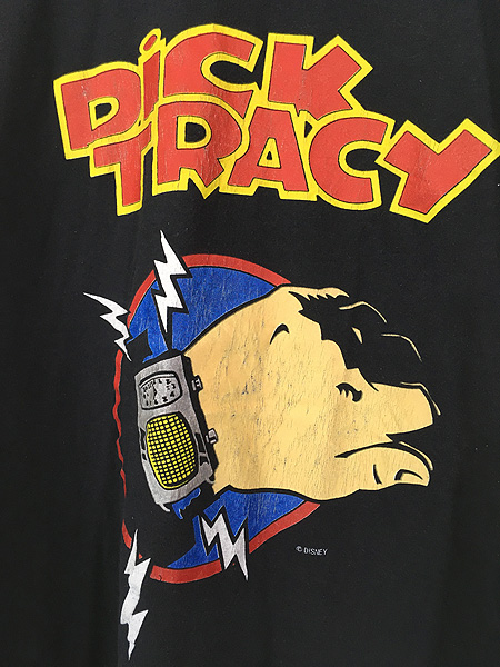 古着 90s USA製 Disney Dick TRACY ディック・トレーシー 時計 オールド ムービー コミック Tシャツ XL 古着 - 古着  通販 ヴィンテージ　古着屋 Dracaena ドラセナ