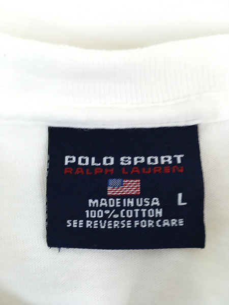 ☆90s POLO SPORT プリント ロング Tシャツ ロンT US古着 - Tシャツ