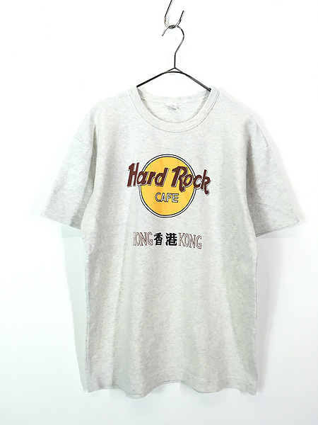 古着 90s Hard Rock Cafe 「HONG KONG」 香港 染込み ハードロック ヘビー コットン Tシャツ XL 古着