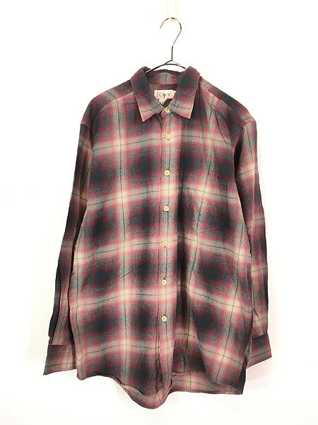 覗きボーンオンブレチェック 90s J.CREW USA製 vintageシャツ - シャツ