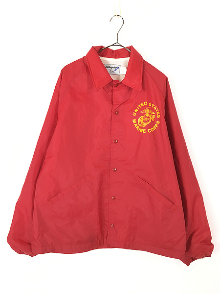 80sヴィンテージUSA製スウィングスター コーチジャケットS 赤 ロゴ刺繍