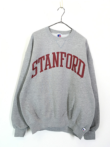 古着 90s USA製 Russell 「STANFORD」 前V カレッジ スウェット