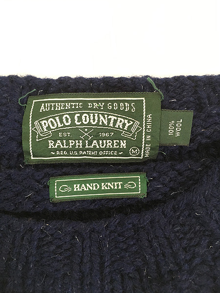 古着 90s POLO COUNTRY Ralph Lauren ポロカン ネイティブ編み ウール 