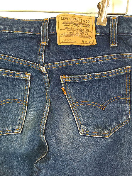 古着 80s USA製 Levi's 509-0215 オレンジタブ 濃紺 ブルー デニム