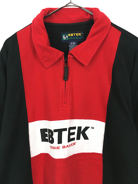 古着 90s Eddie Bauer 「EBTEK」 3カラー ハーフジップ ライト