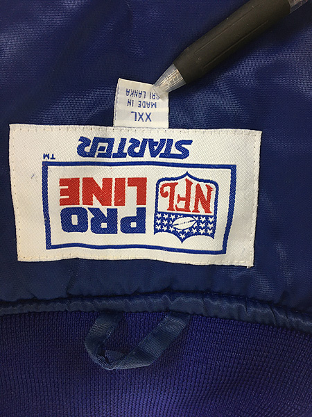 古着 90s STARTER NFL Los Angeles Rams ラムズ 光沢 サテン パデット 