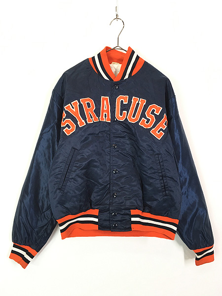 古着 90s USA製 STARTER SYRACUSE 光沢 サテン カレッジ スタジャン 