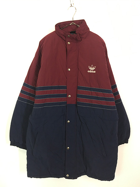 古着 90s adidas ワインレッド×ネイビー バイカラー 3ライン