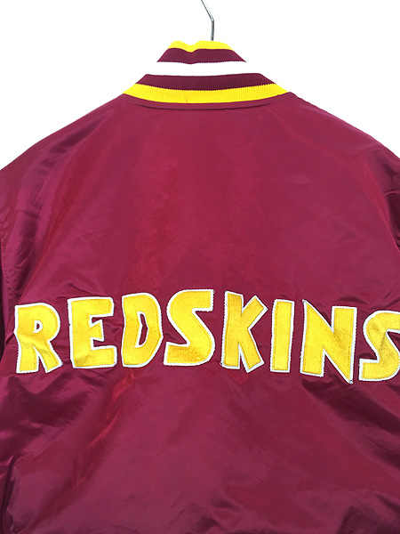 古着 80s USA製 NFL Washington Redskins レッドスキンズ パッチ 光沢 サテン スタジャン ジャケット L 古着 - 古着  通販 ヴィンテージ 古着屋 Dracaena ドラセナ