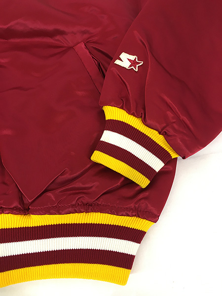 古着 80s USA製 NFL Washington Redskins レッドスキンズ パッチ 光沢 サテン スタジャン ジャケット L 古着 - 古着  通販 ヴィンテージ 古着屋 Dracaena ドラセナ