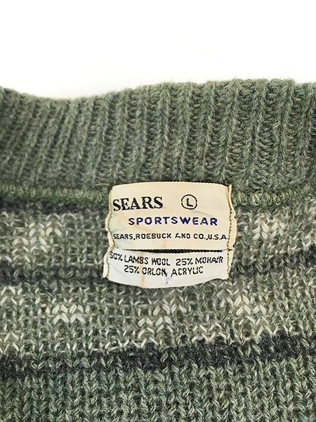古着 60s Sears 民族 ネイティブ パターン モヘア ウール ニット