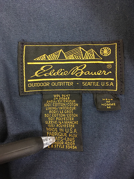 古着 80s USA製 Eddie Bauer チンスト チェック コットン コーチ