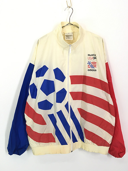 90s古着 襟付きトレーナー 1990 イタリアFIFAワールドカップ青 白色M