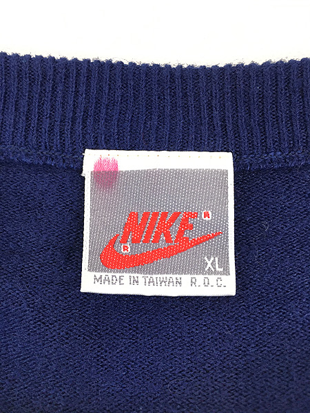 NIKE ナイキ ロゴ刺繍 スウェット Vネック バスケットボール XL 黒 赤