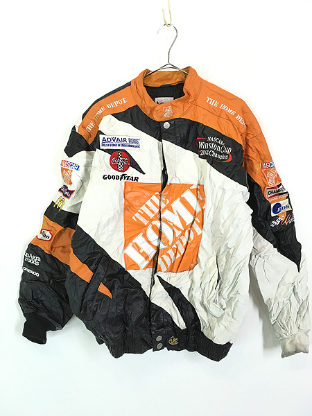 Vintage Nascar レーシングジャケット レザーHome depot-b2z