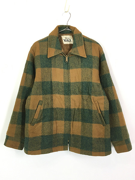 60s-70s WOOLRICH ウール ジップアップジャケット Sサイズ90's - ブルゾン