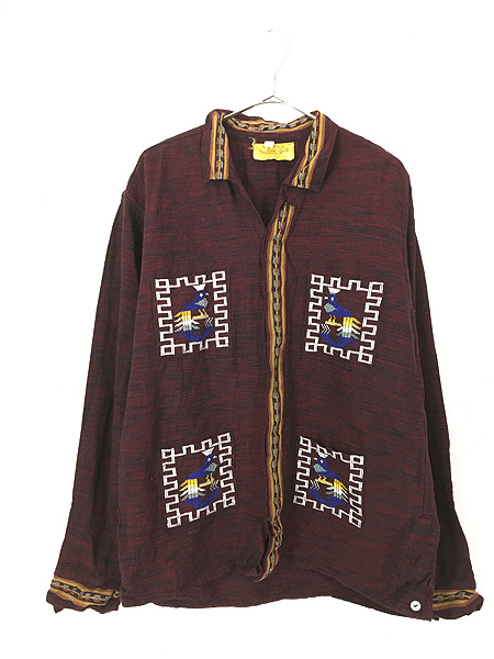 70s ノーカラージャケット　民族　刺繍　　ヴィンテージ  民族衣装　USA