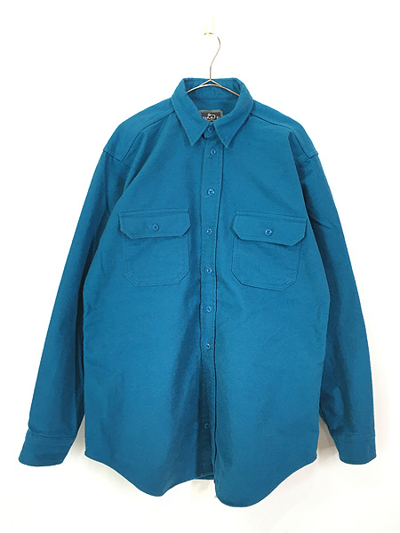 古着 90s USA製 WoolRich 無地 ソリッド フランネル コットン シャモア