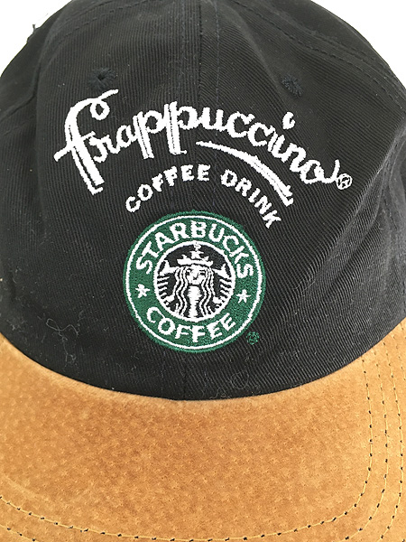 [4] 雑貨 古着 90s USA製 STARBUCKS COFFEE フラペチーノ コーヒー ドリンク 企業 キャップ 帽子 Free 古着