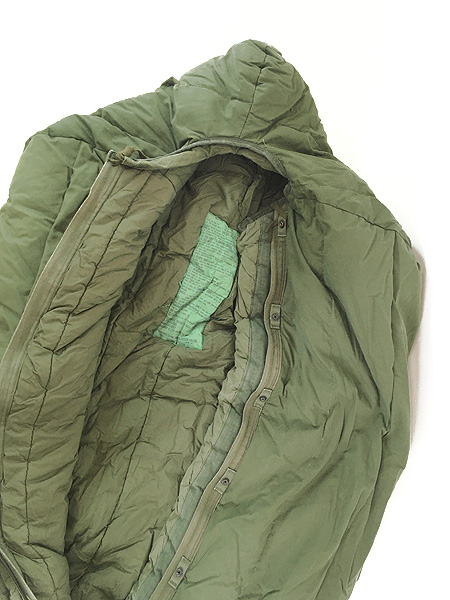 雑貨 古着 70s 米軍 ミリタリー エクストリーム コールド ダウン SLEEPING BAG シュラフ 寝袋 OD アウトドア 古着 - 古着  通販 ヴィンテージ 古着屋 Dracaena ドラセナ